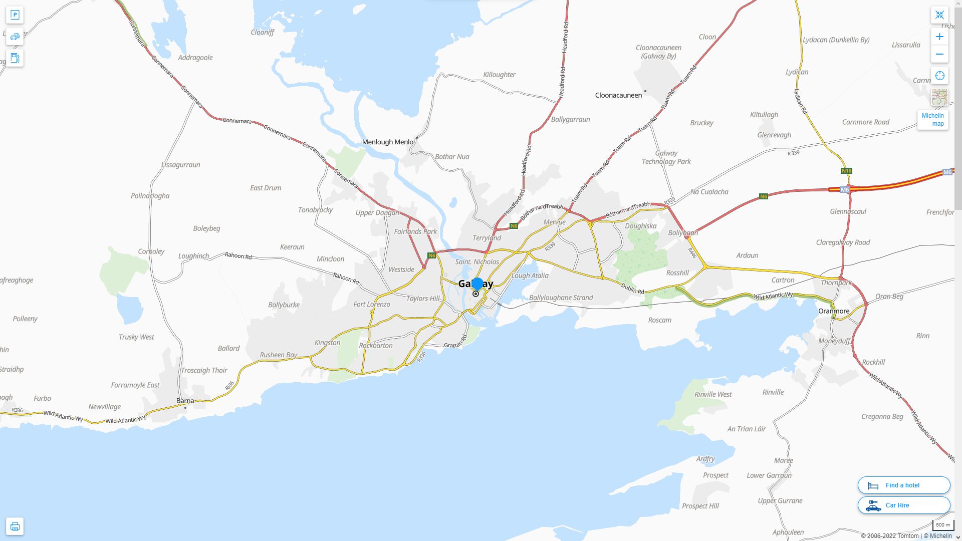 Galway Irlande Autoroute et carte routiere